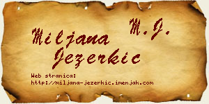 Miljana Jezerkić vizit kartica
